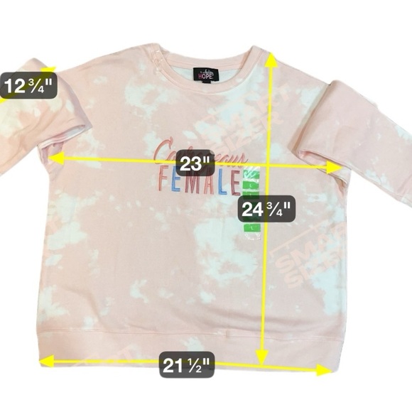 Feeling Hope "Courageous Female" Tie Dye Sweatshirt | Size L, New - Picture 5 of 6